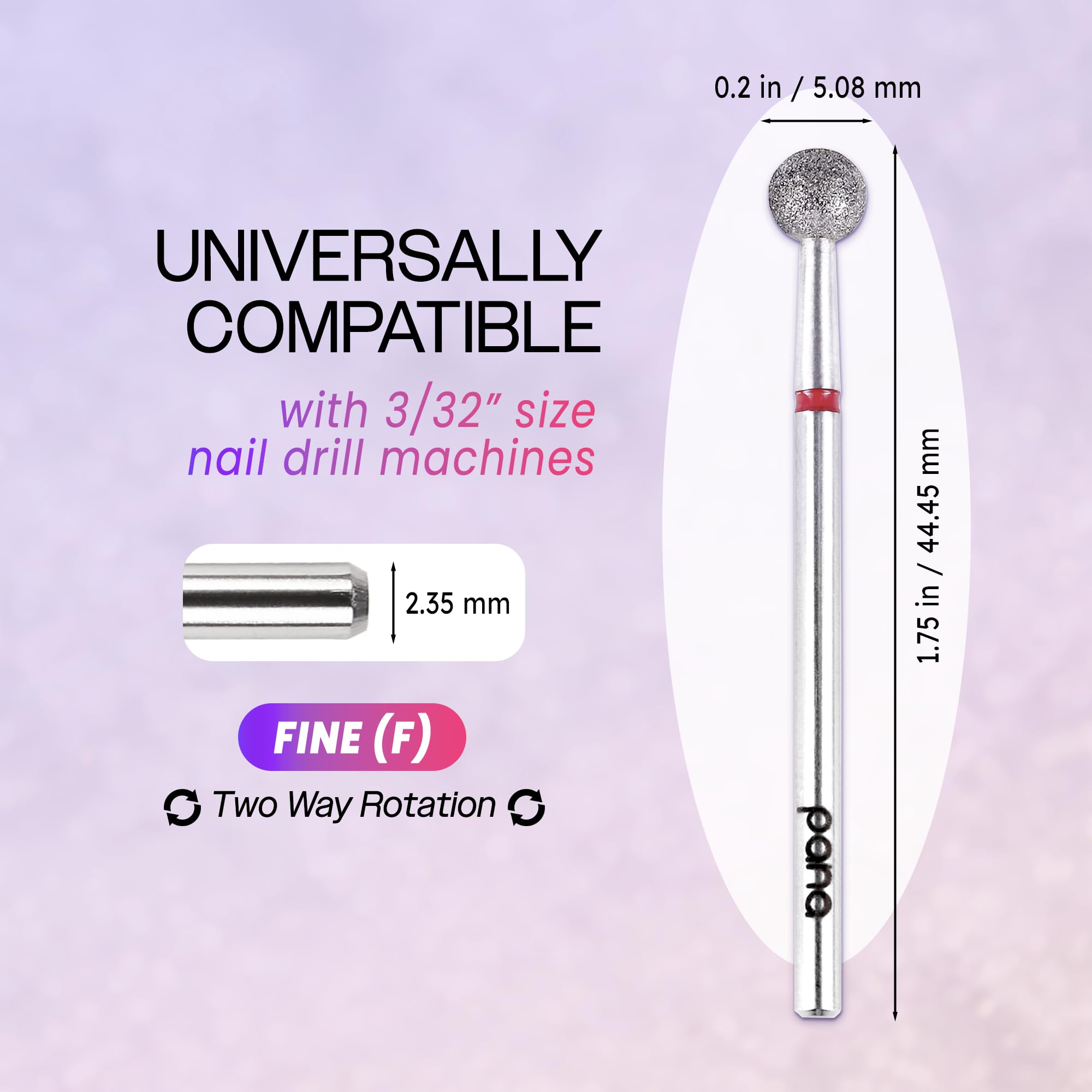 Pana style 06 fine grit cuticle nail drill bit close up