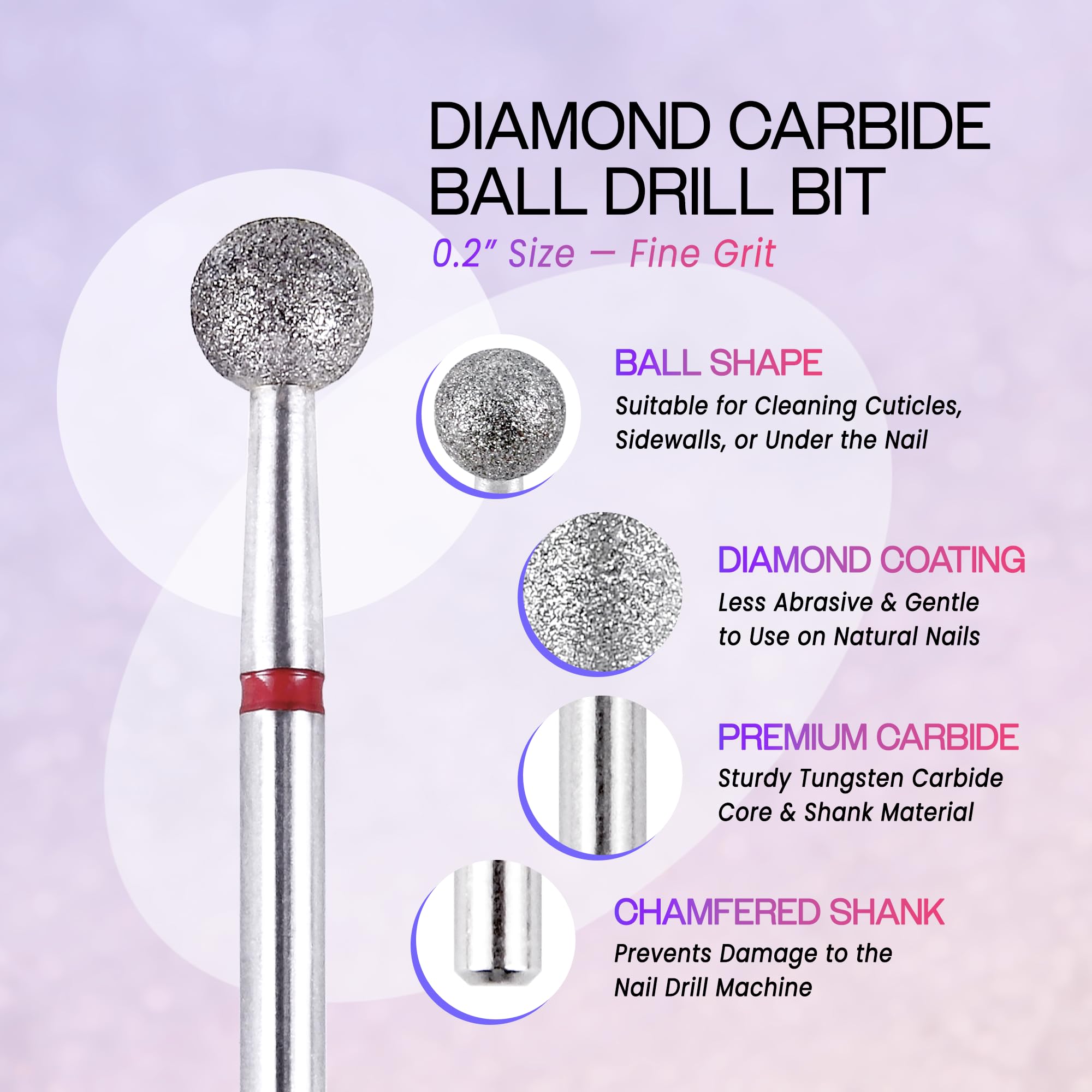 Professional diamond drill bit for dry manicure and pedicure