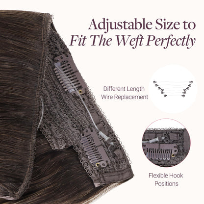 GOO GOO 16 inch dark brown hair extension texture close up