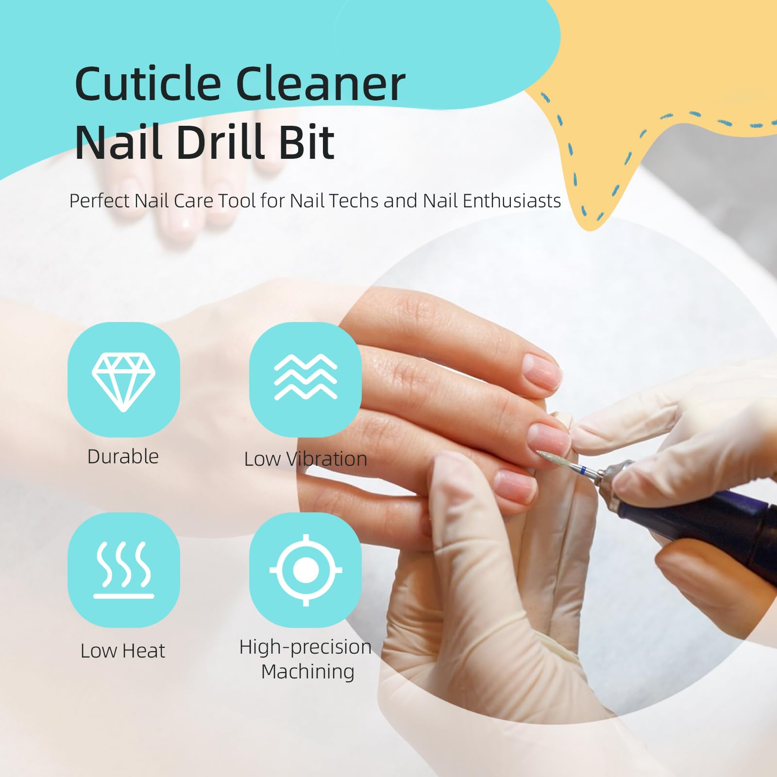 Close up of Hytoos flame shaped cuticle cleaning nail bit