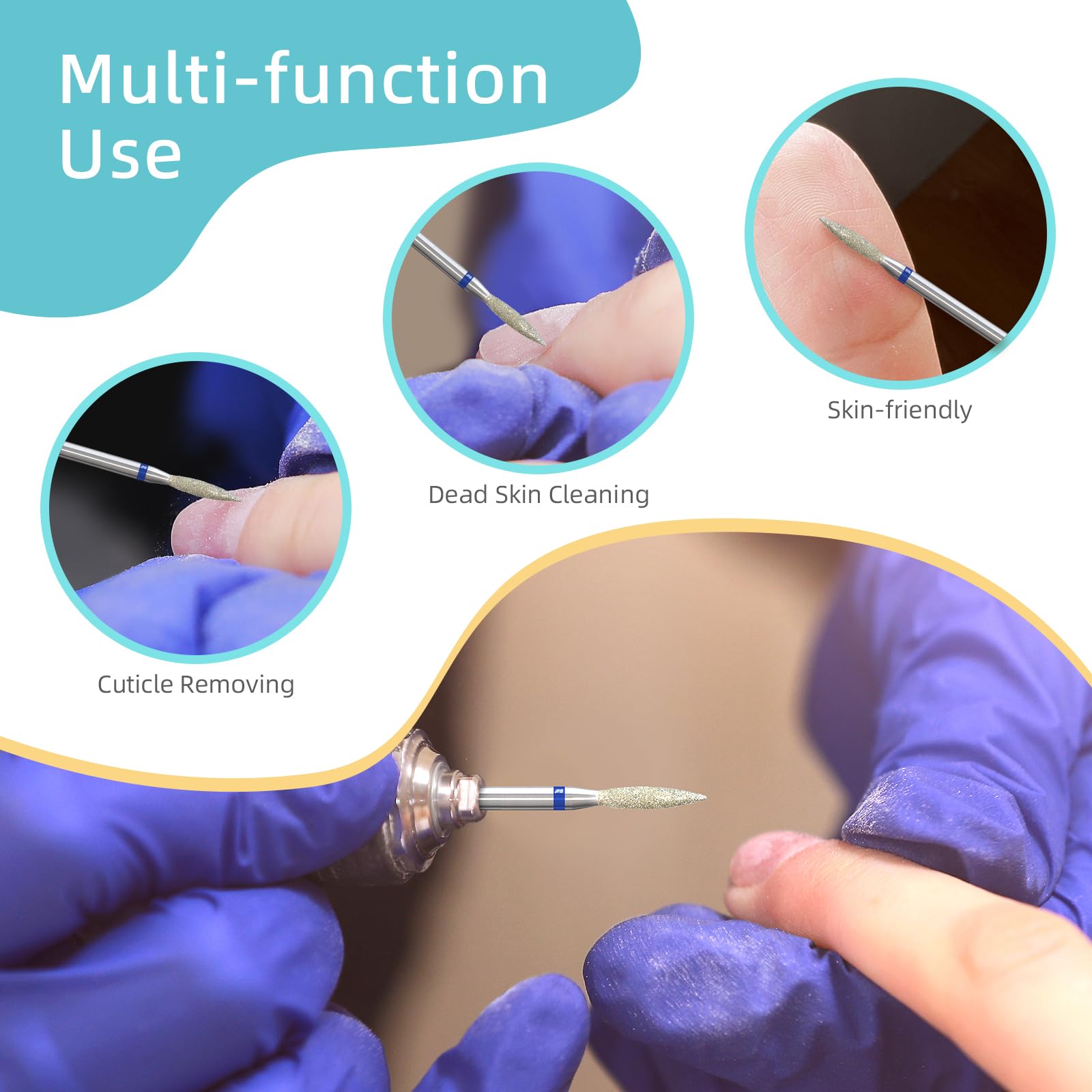 Professional diamond nail drill bit set for Russian manicure