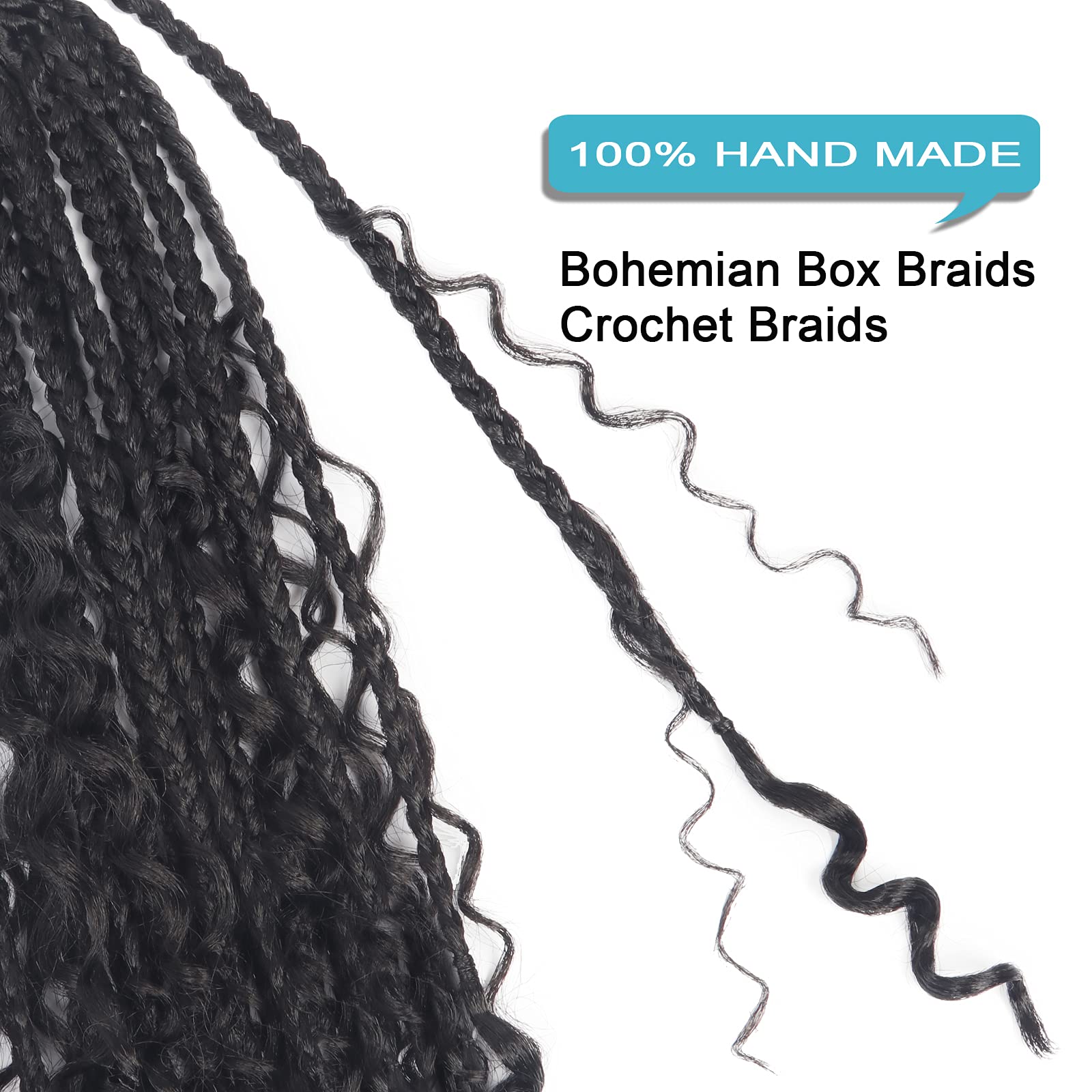 Back view of the 14 inch synthetic goddess box braids showing full volume and neat alignment.