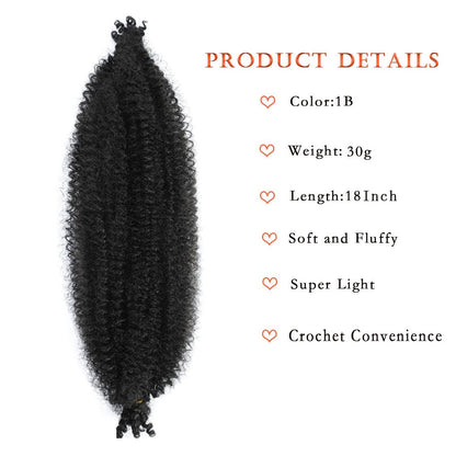 Eight packs of 18 inch springy afro twist synthetic hair