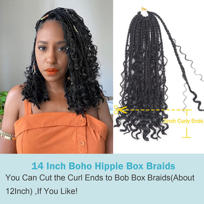 Styling demonstration of the pre-looped box braid crochet hair being installed on a model.