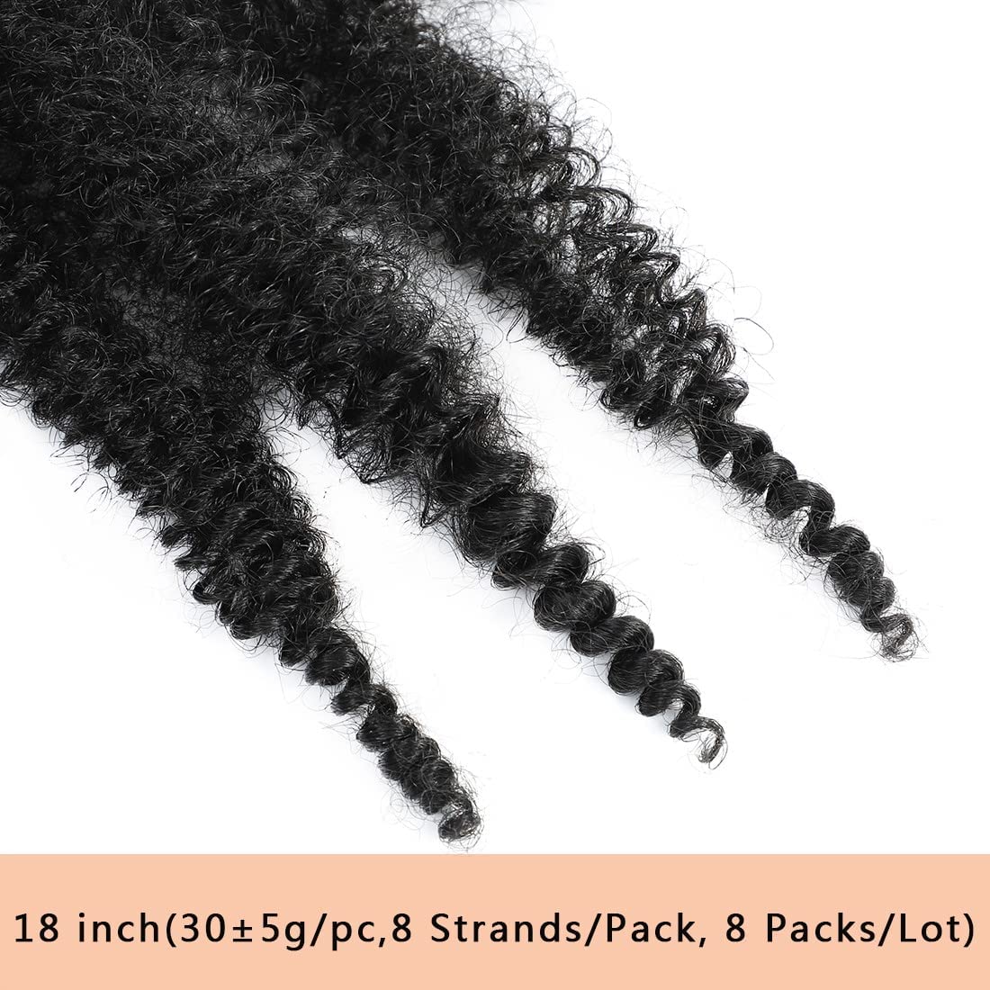 Soft kinky synthetic hair extensions for protective styling