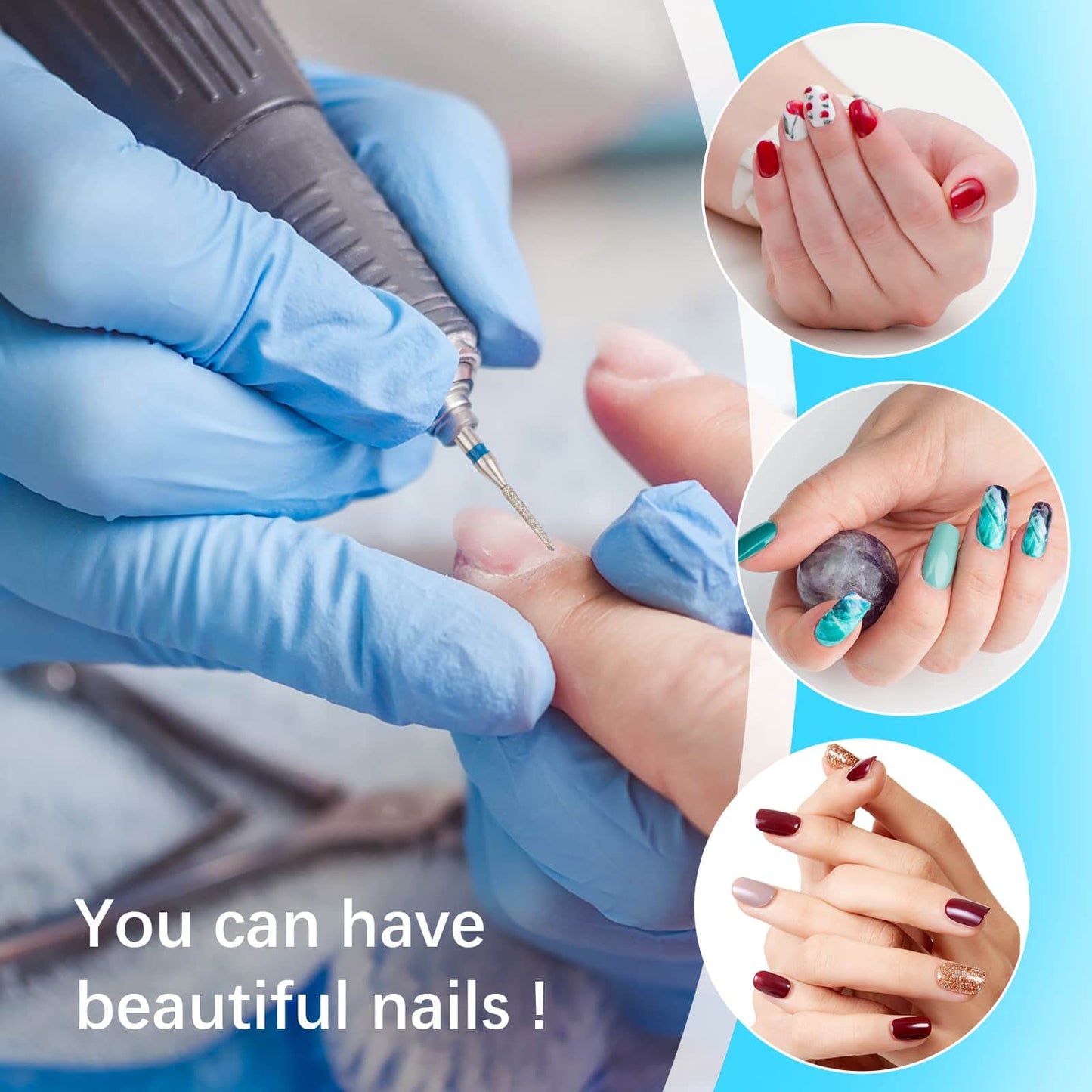 High durability cuticle remover diamond bits for electric nail drill machine