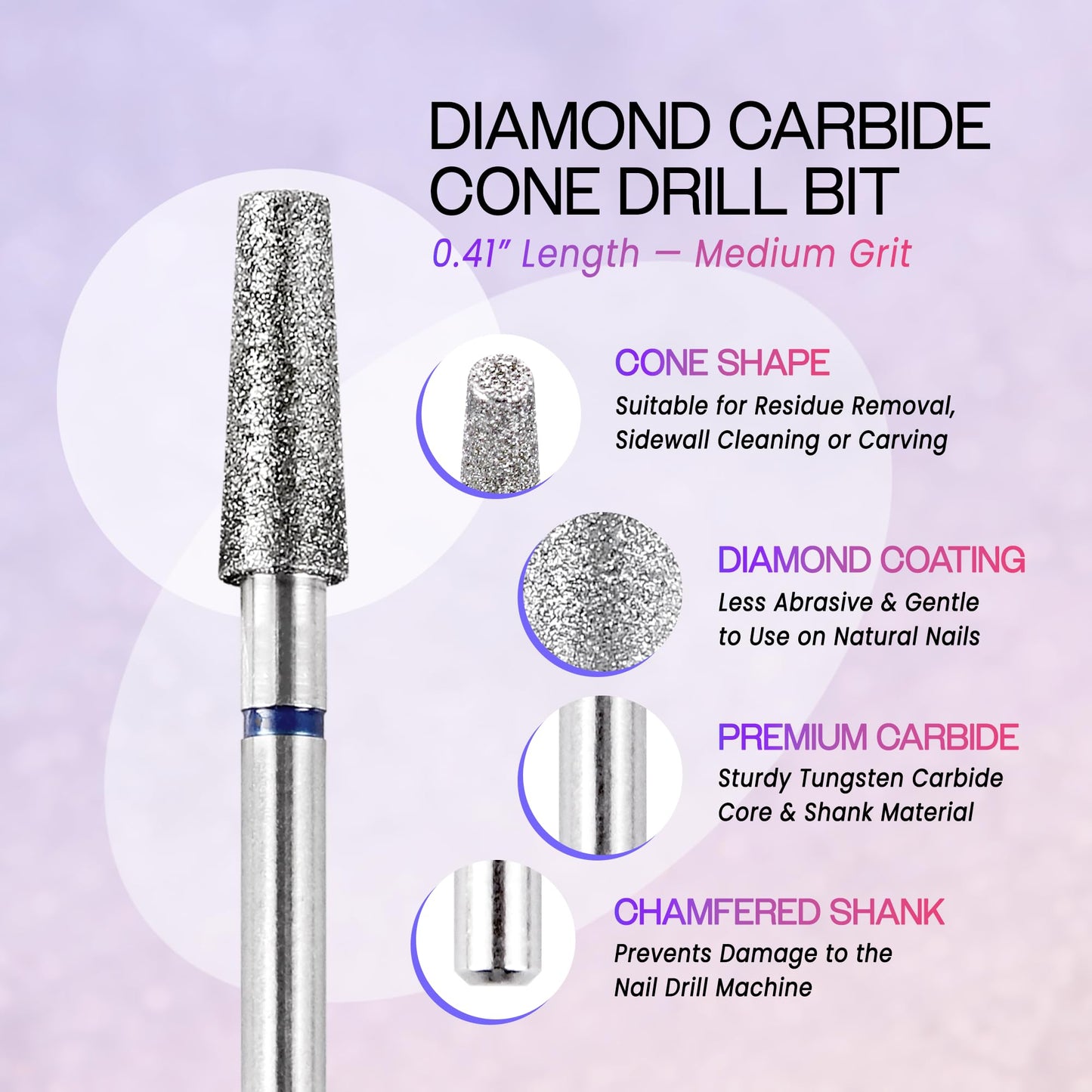 Side view of Pana Style 13 cone nail drill bit