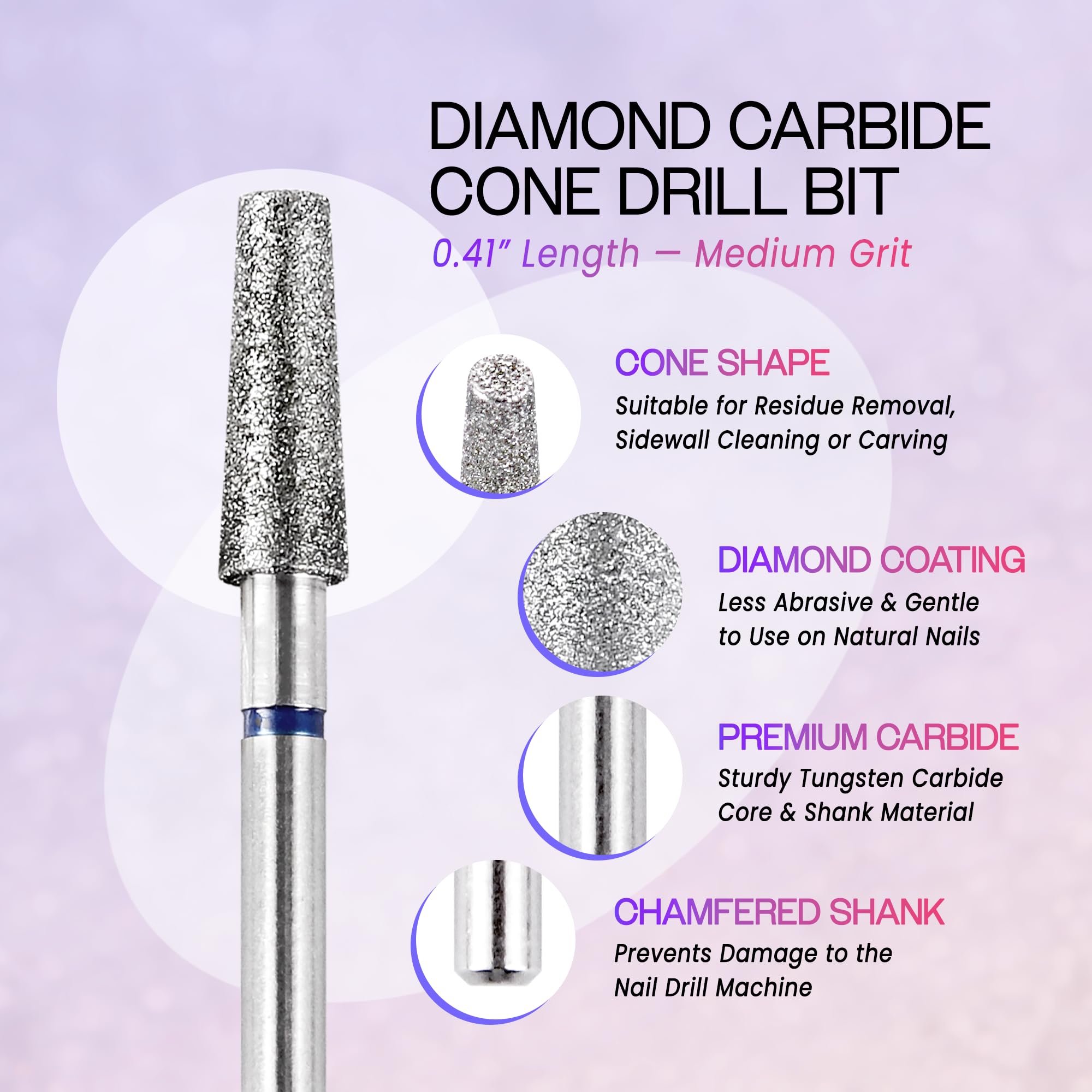 Side view of Pana Style 13 cone nail drill bit