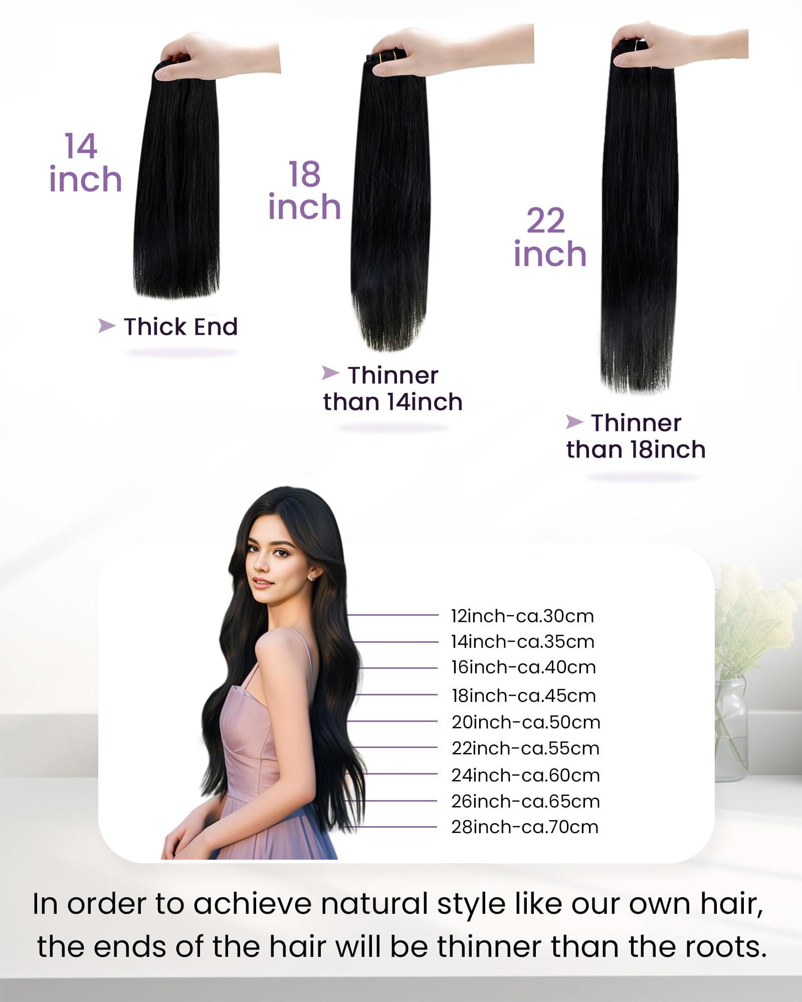 LaaVoo blonde ombre human hair extension texture and thickness showcase