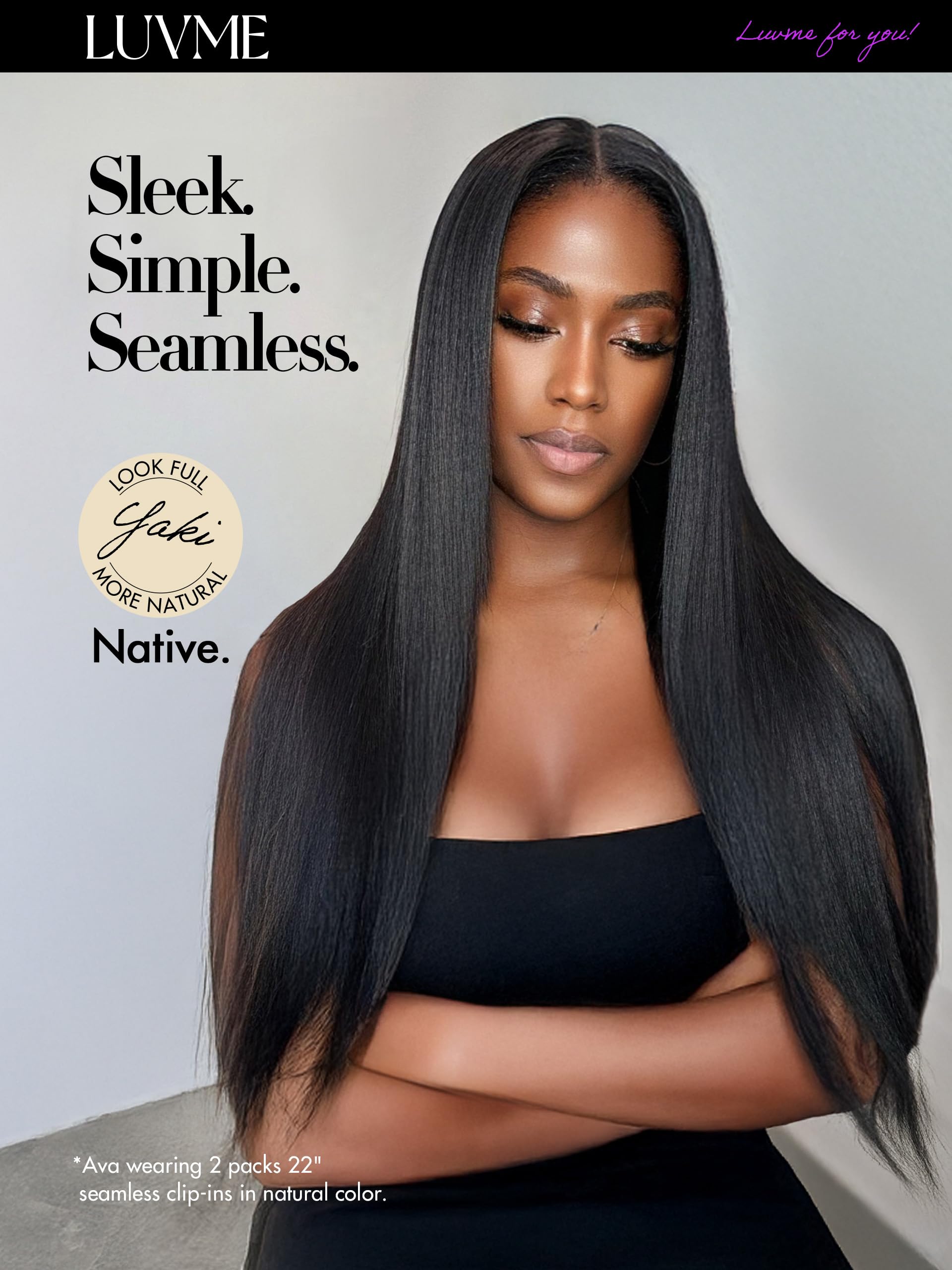 LUVME HAIR fourteen piece clip in set spread out on a flat surface