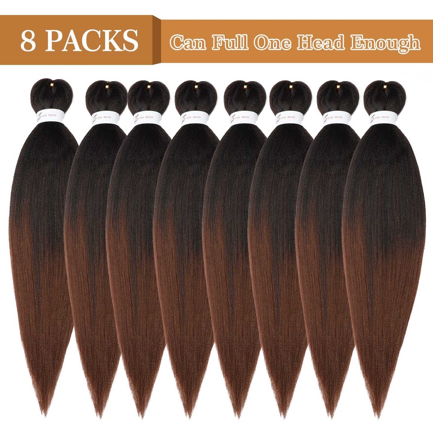 Full head volume view of installed 24 inch protective yaki hairstyle