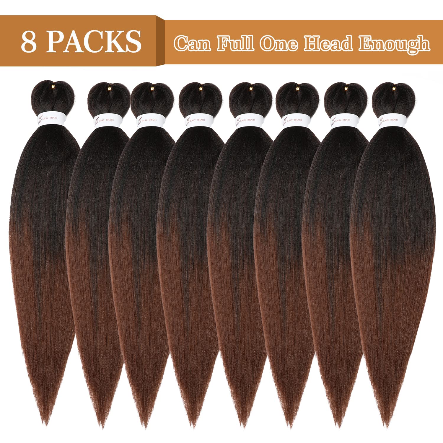 Full head volume view of installed 24 inch protective yaki hairstyle