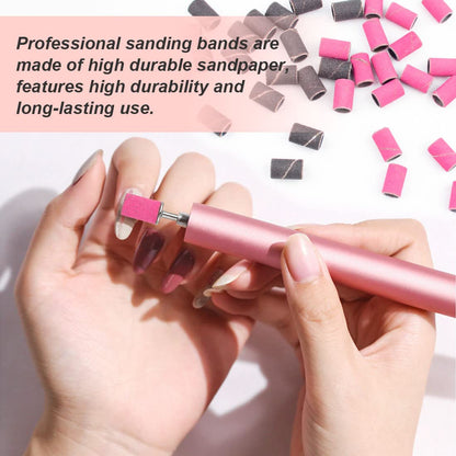 Rolybag salon quality manicure tools being utilized with a standard efile machine for gel polish removal.