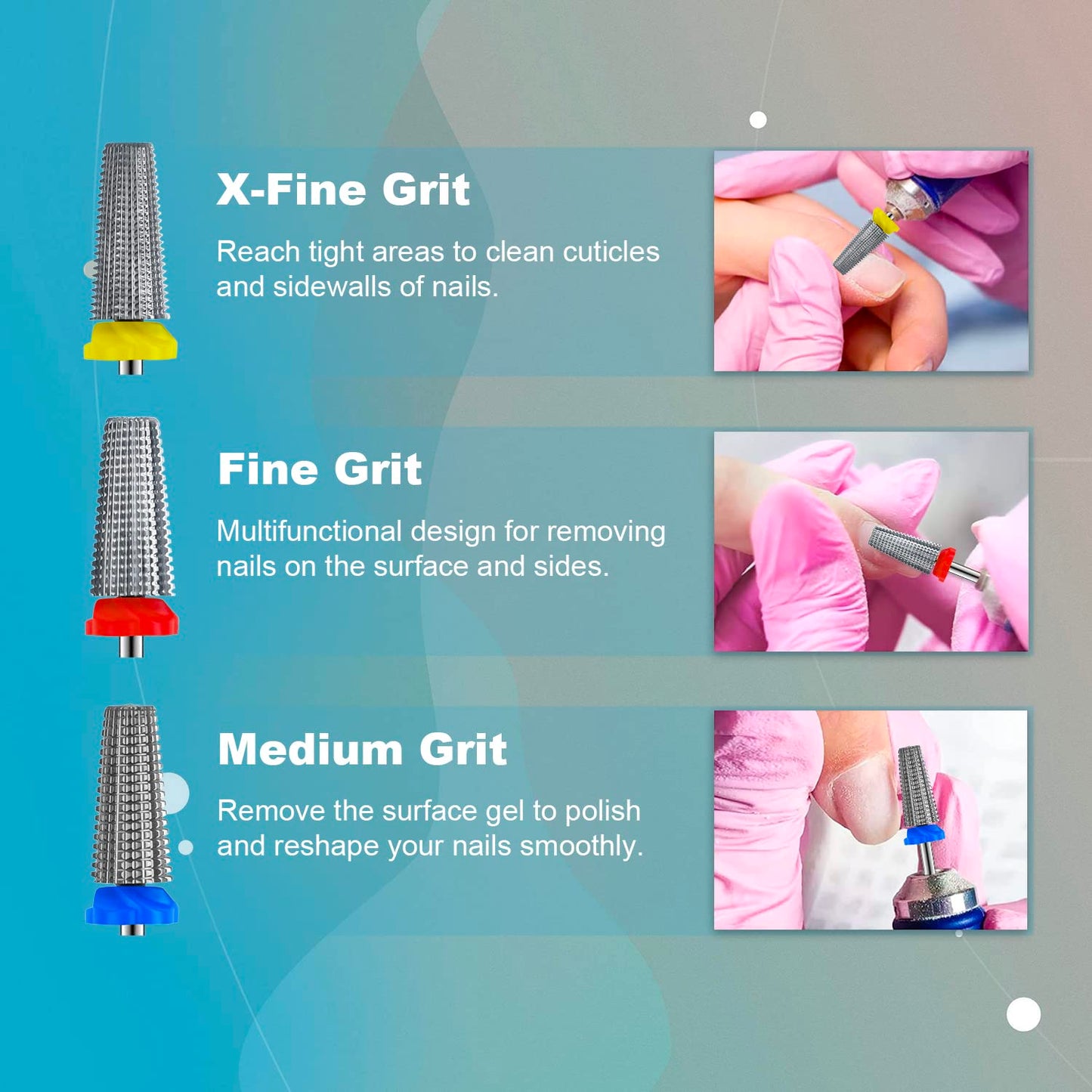 Depvko 5 in 1 carbide bit demonstrating the multi coarseness zones from top to bottom.