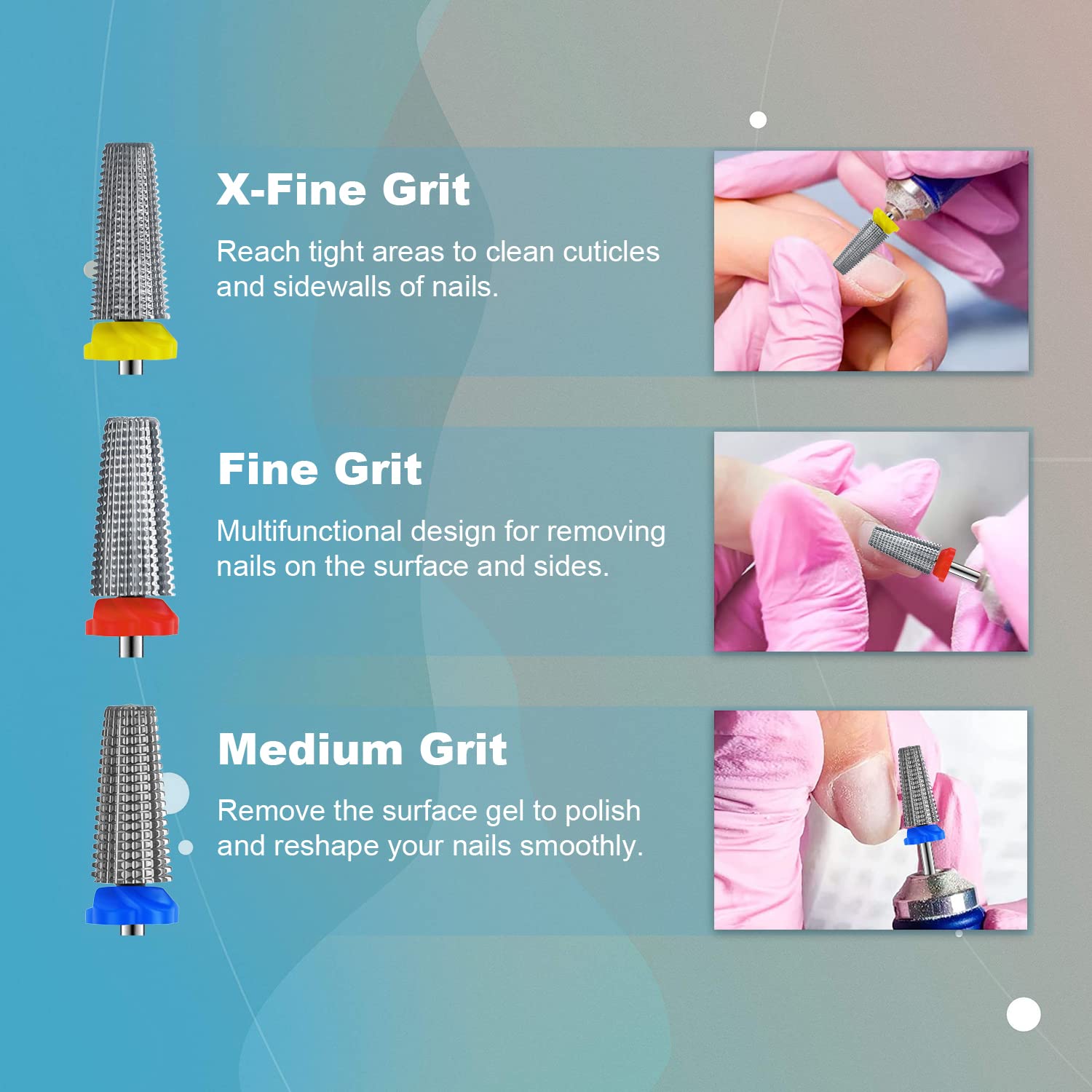 Depvko 5 in 1 carbide bit demonstrating the multi coarseness zones from top to bottom.