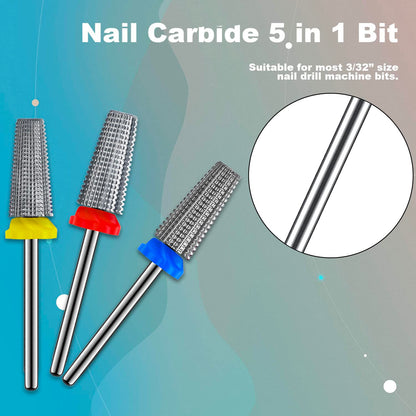 Depvko bi directional nail drill bit set showing two way rotation pattern for left and right hand.
