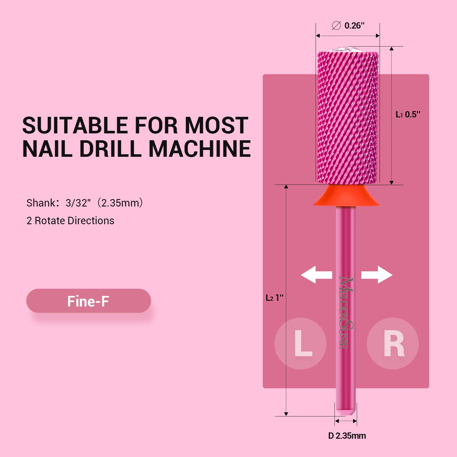 MelodySusie nail drill bit held by hand for scale