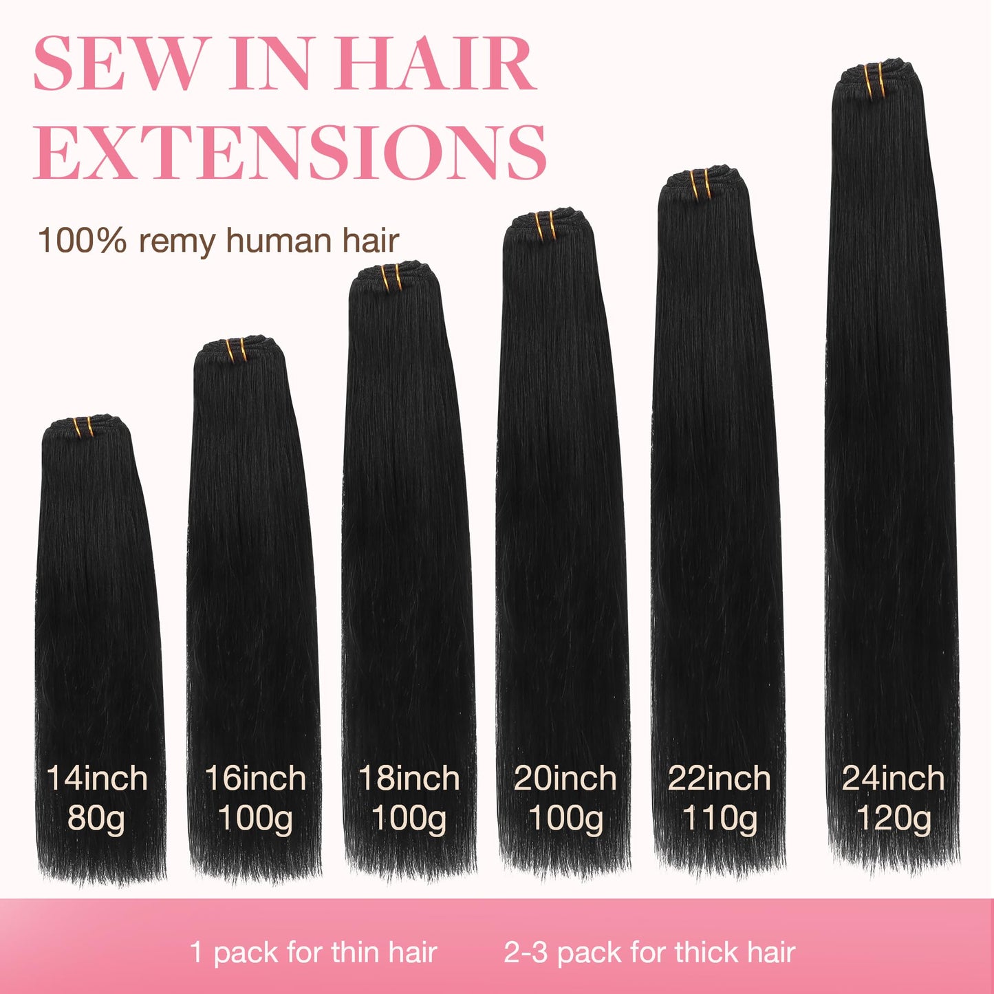 Detailed view of the 110 grams hair extension bundle illustrating healthy hair ends.