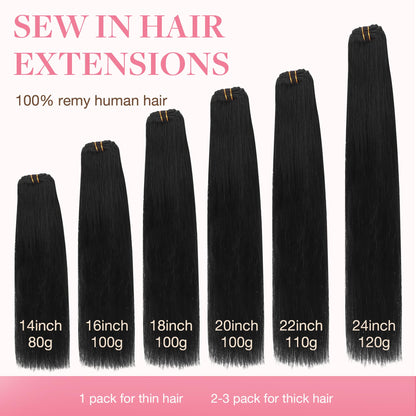 Detailed view of the 110 grams hair extension bundle illustrating healthy hair ends.