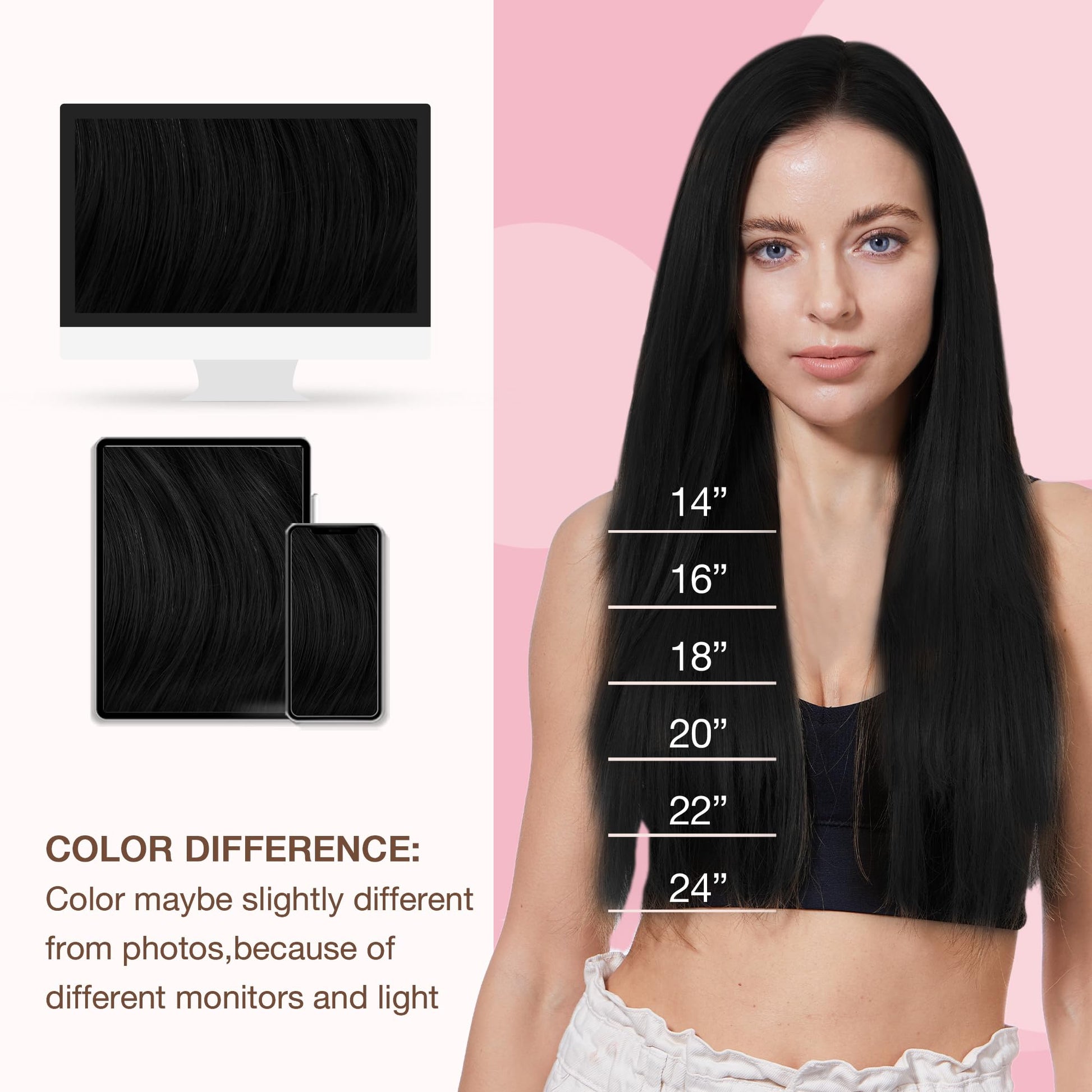 GOO GOO real human hair extensions showing the natural sheen under soft beauty lighting.