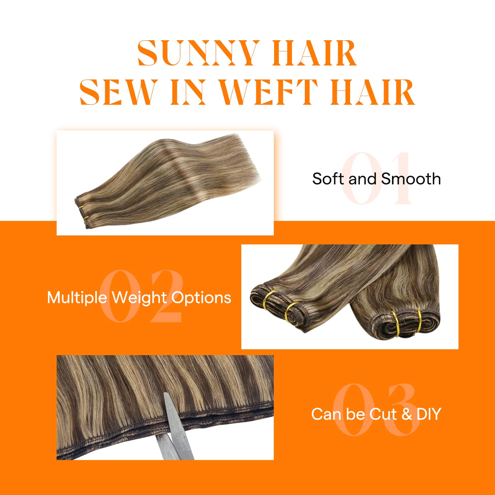 Sunny Hair one hundred grams human hair bundle full length view