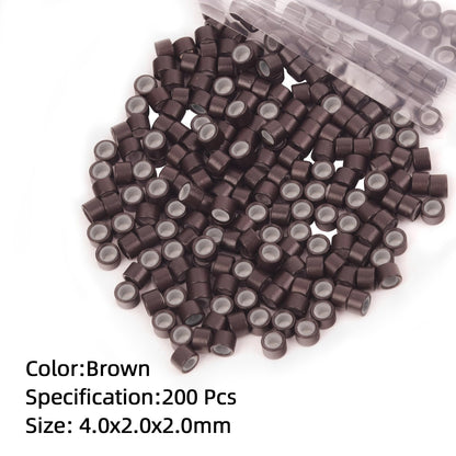 Vlasy hair extension micro links 200 pieces brown pack demonstrating ultra small flat design