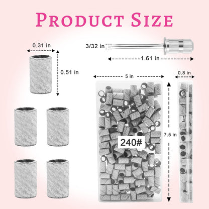Bleswin fine grit white sanding bands for electric nail drills