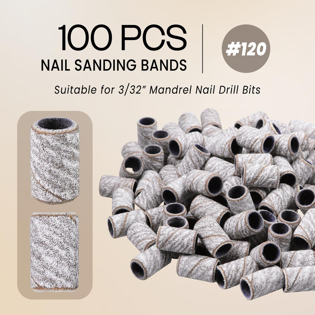 Close up view of Pana zebra sanding bands for nail drill