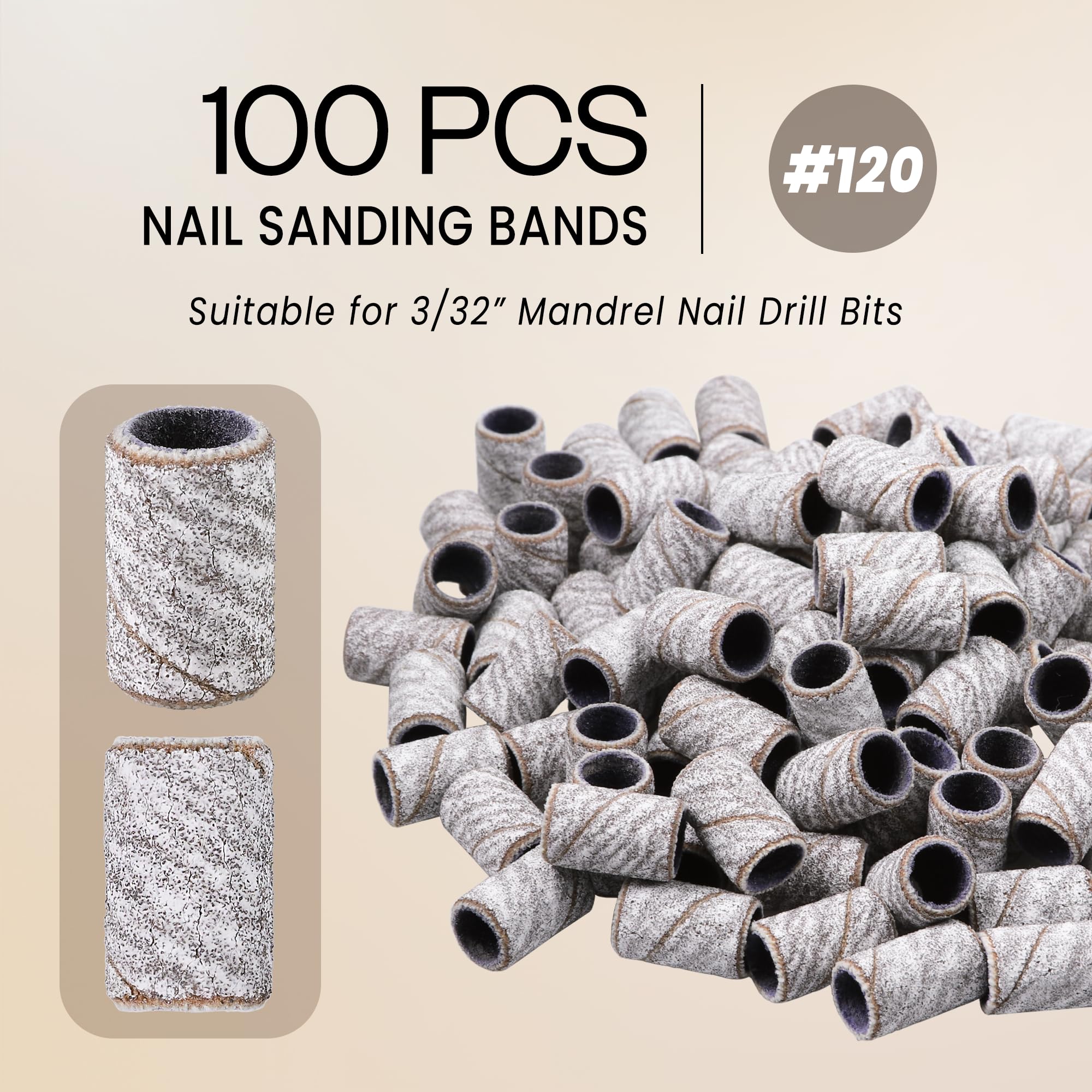 Close up view of Pana zebra sanding bands for nail drill