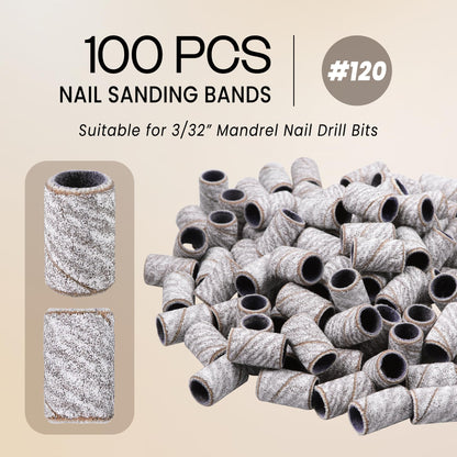 Close up view of Pana zebra sanding bands for nail drill