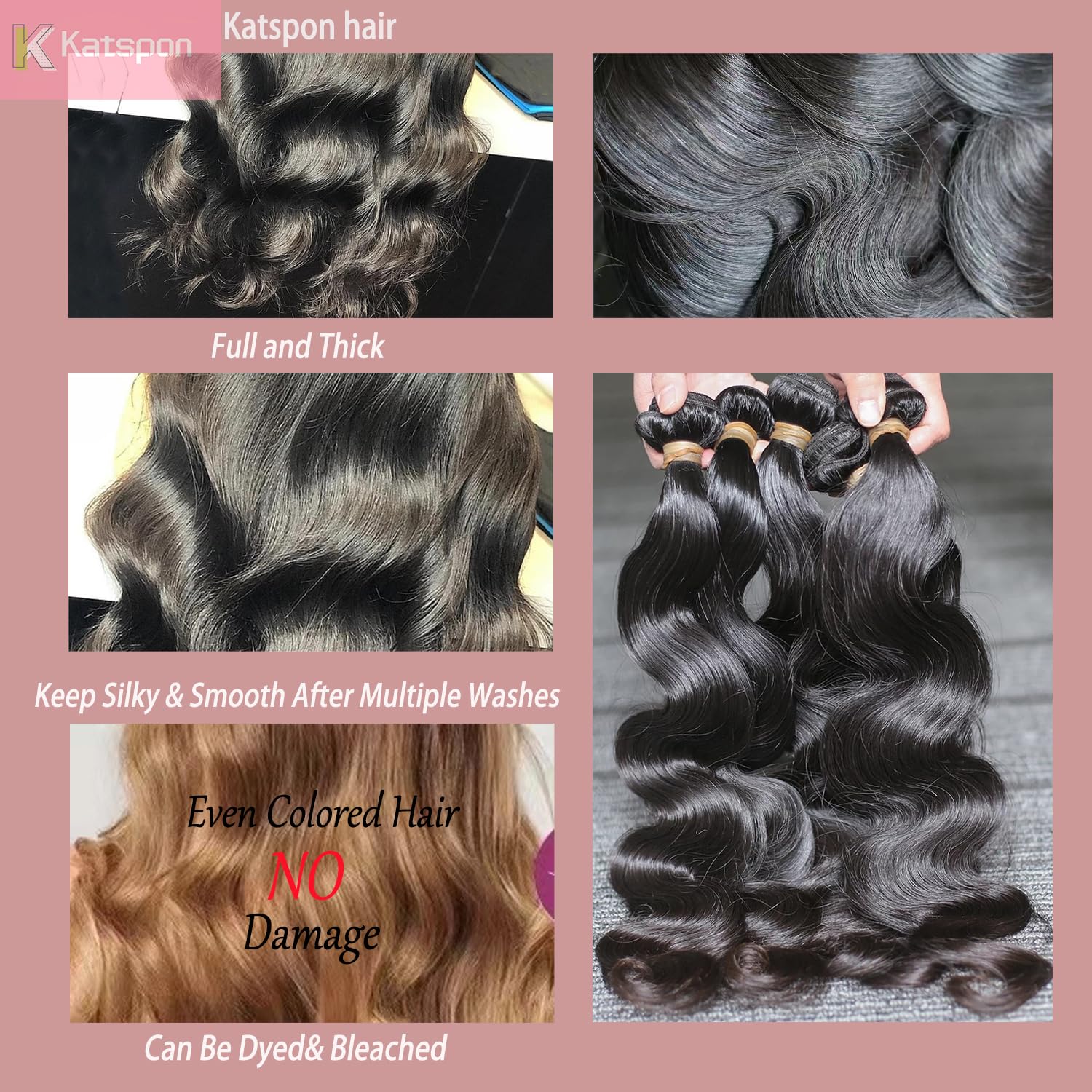 Full set of thick and bouncy body wave human hair tracks layout