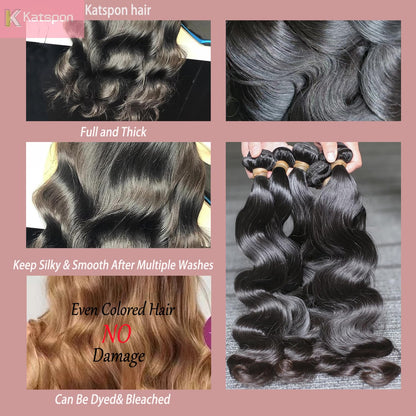 Full set of thick and bouncy body wave human hair tracks layout
