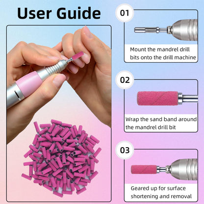 High quality pink sanding bands for acrylic nails