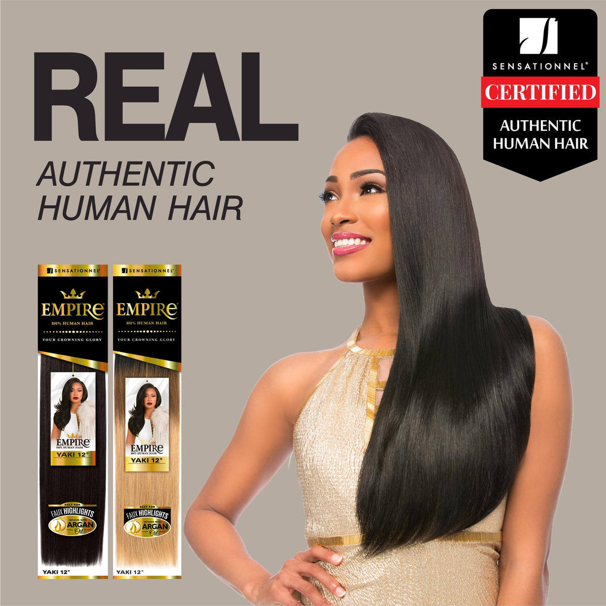 Sensationnel 12 inch human hair extension showcasing smooth yaki sheen