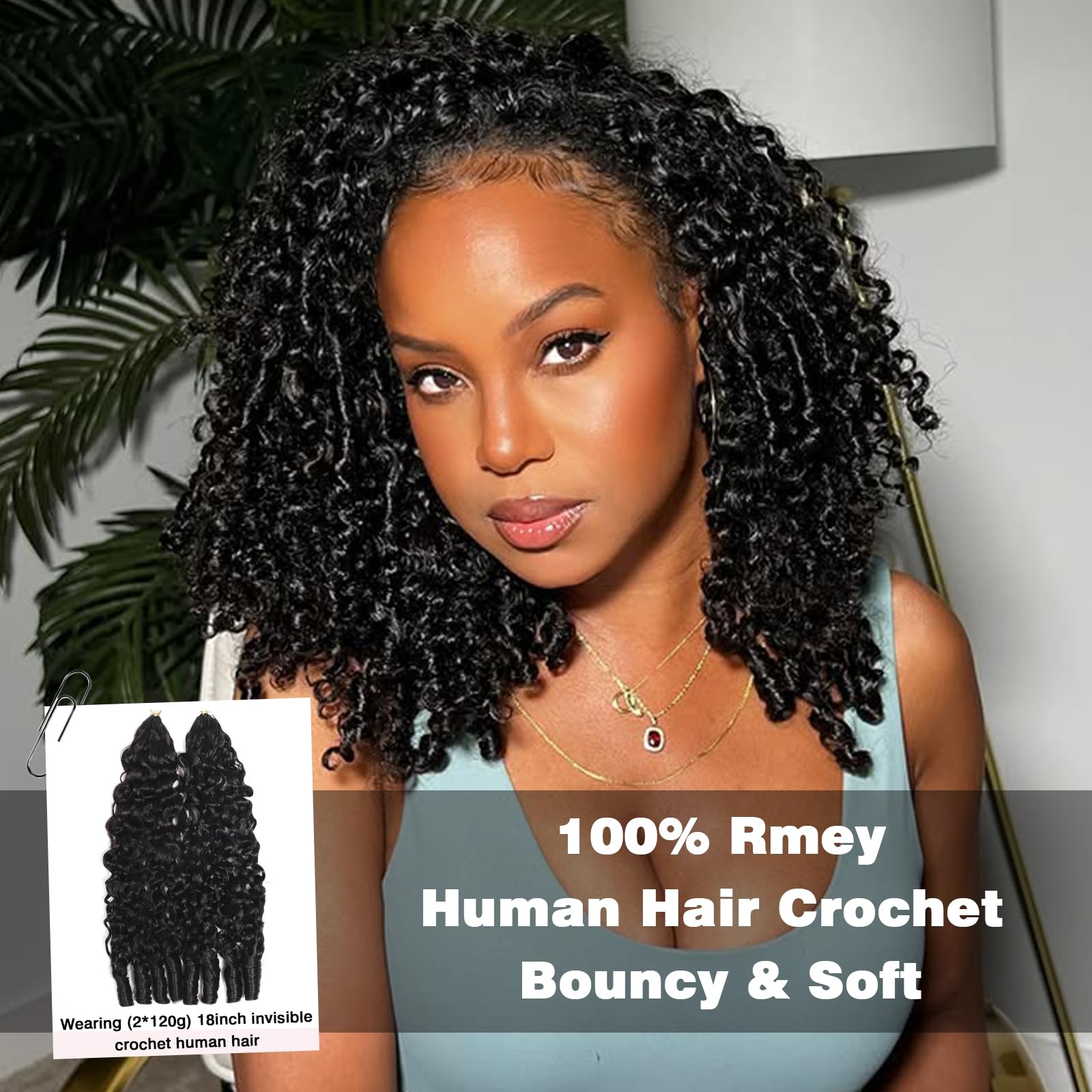 Model wearing 20 inch Burmese curly human hair extensions in India
