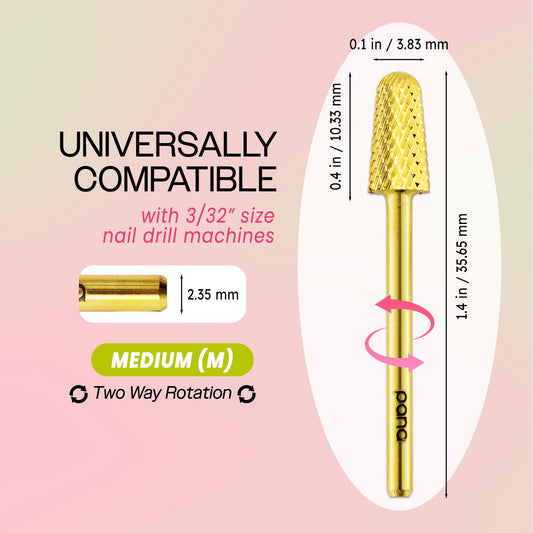 Pana medium grit silver carbide bit for electric nail drill