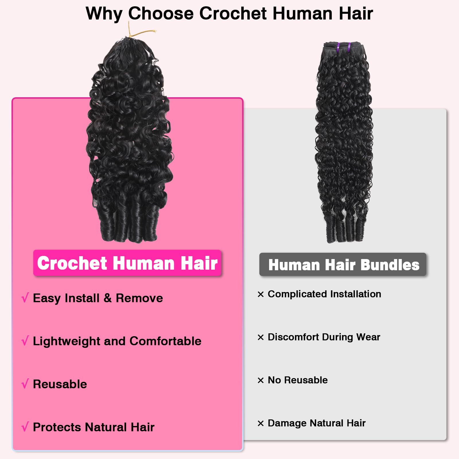 Knotless crochet install demonstration using Beauty Queen human hair