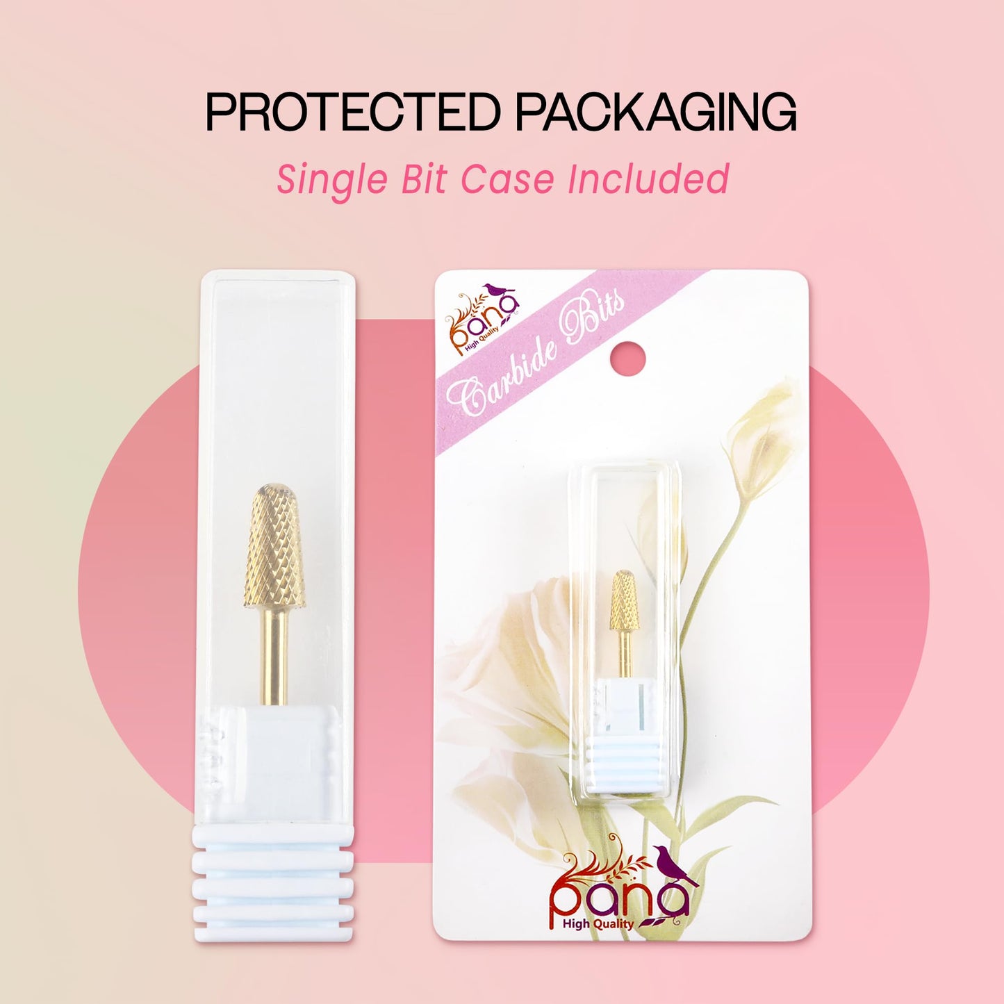 Professional nail technician using Pana safety carbide drill bit