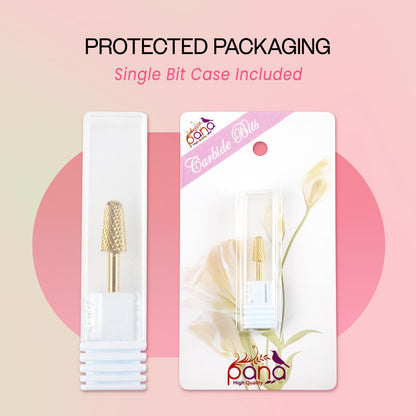 Professional nail technician using Pana safety carbide drill bit