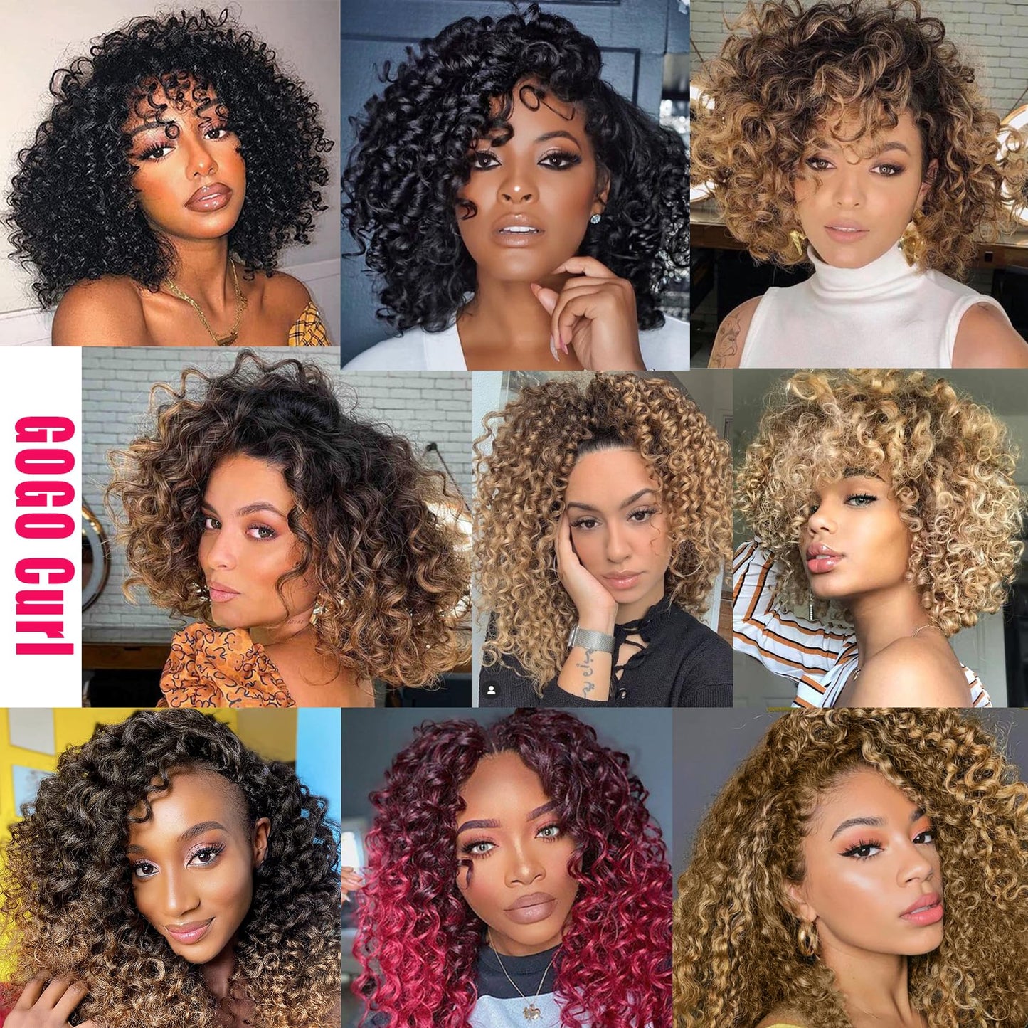 Product packaging of EERYA GoGo Curl crochet hair extensions detailing the premium quality features.