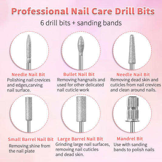 Close up of 3/32 inch shank diamond nail drill bits