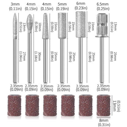 Professional nail technician drill bits set for acrylics