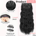 KooKaStyle 24 inch double weft hair extensions showing secure stainless steel clips