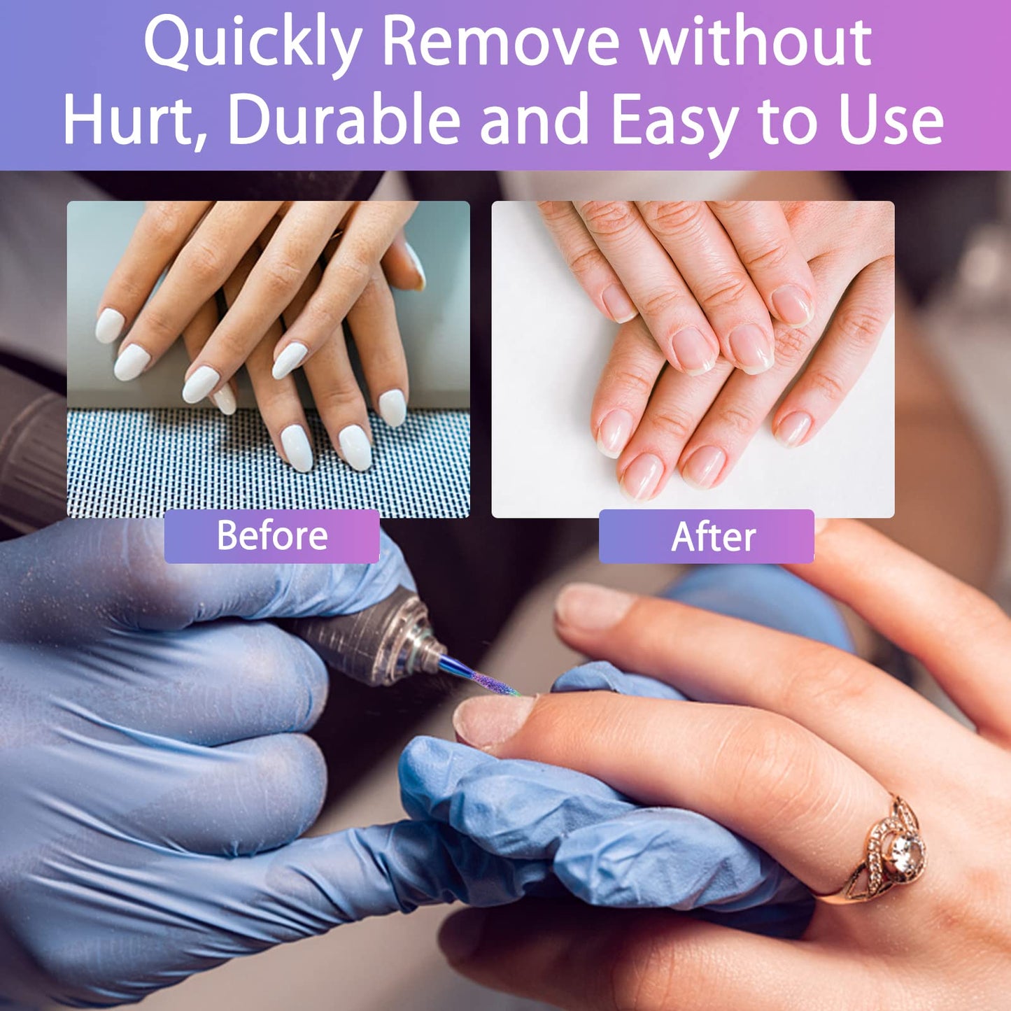 Water rinsing process illustrating the washable and rust resistant properties of BQAN professional tungsten carbide manicure bits