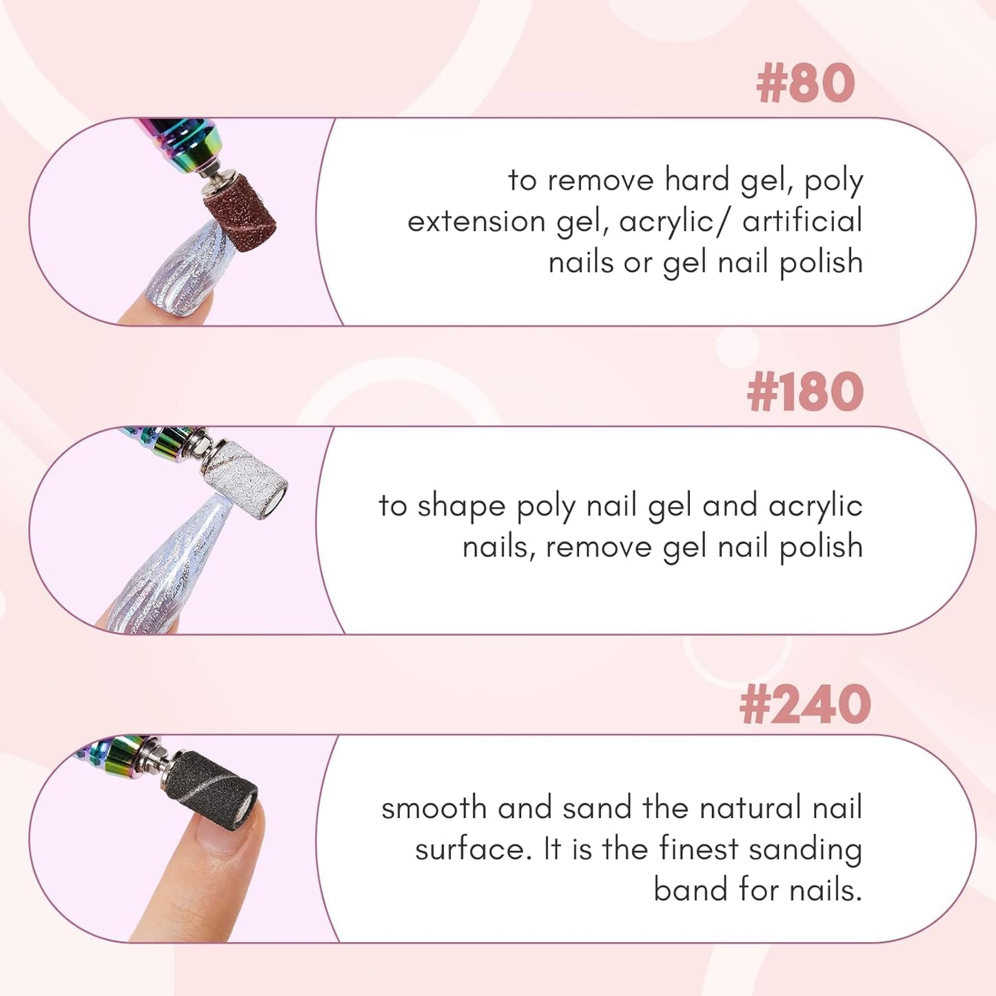 Makartt manicure and pedicure prep tool highlighting the high quality durable abrasive texture.