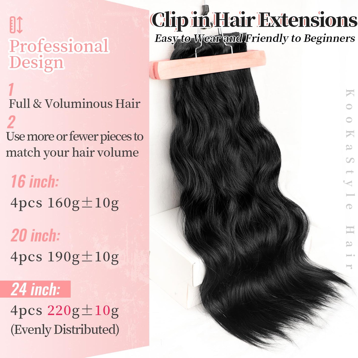 KooKaStyle authentic USA imported premium hair extensions packaging presentation