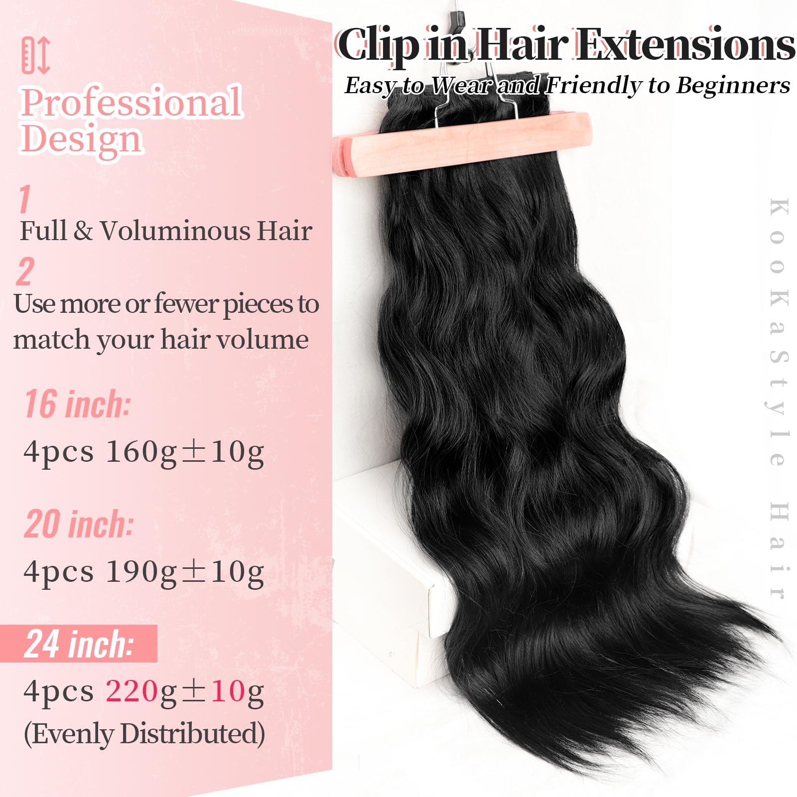 KooKaStyle authentic USA imported premium hair extensions packaging presentation