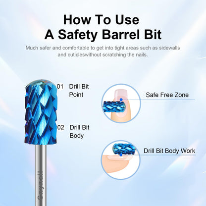 Cnynail nail drill bit smooth round top safety feature
