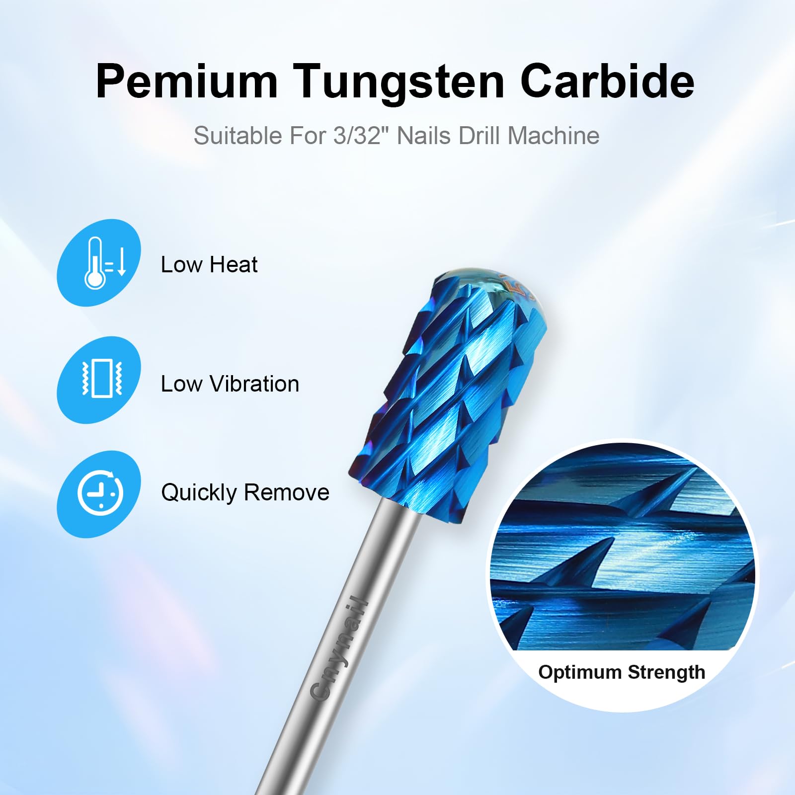 Cnynail tungsten carbide bit showing cross cut texture