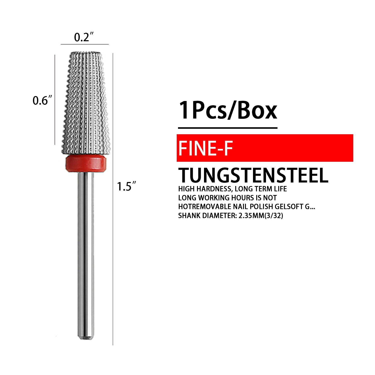 Eruika 5 in 1 fine grit nail drill bit for acrylic nails